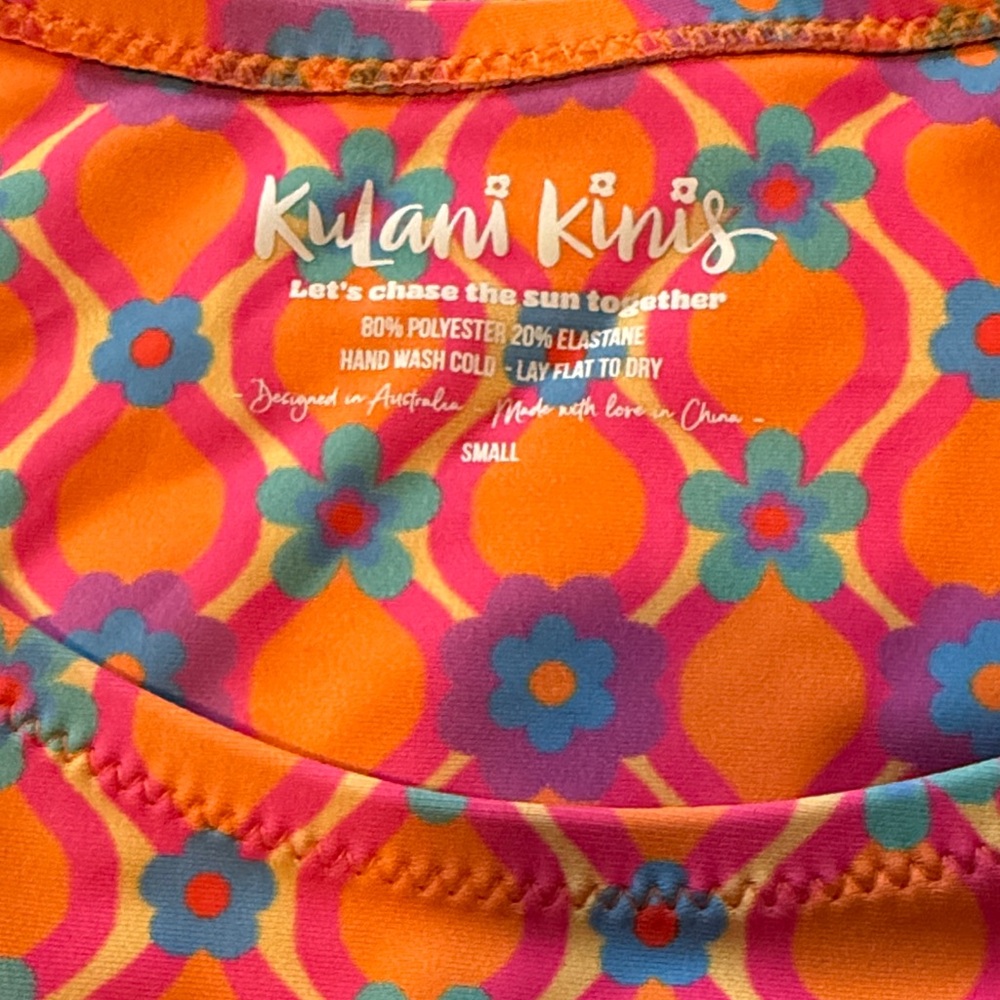 Kulani Kinis Orange Pink Geometric Bikini - Picture 2 of 5